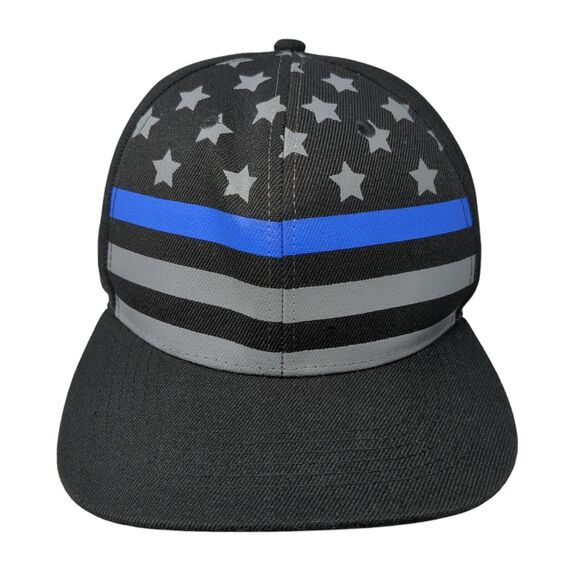 Sleefs Snapback Hat Black One Size Embroidered American Flag Adjustable - Picture 1 of 8